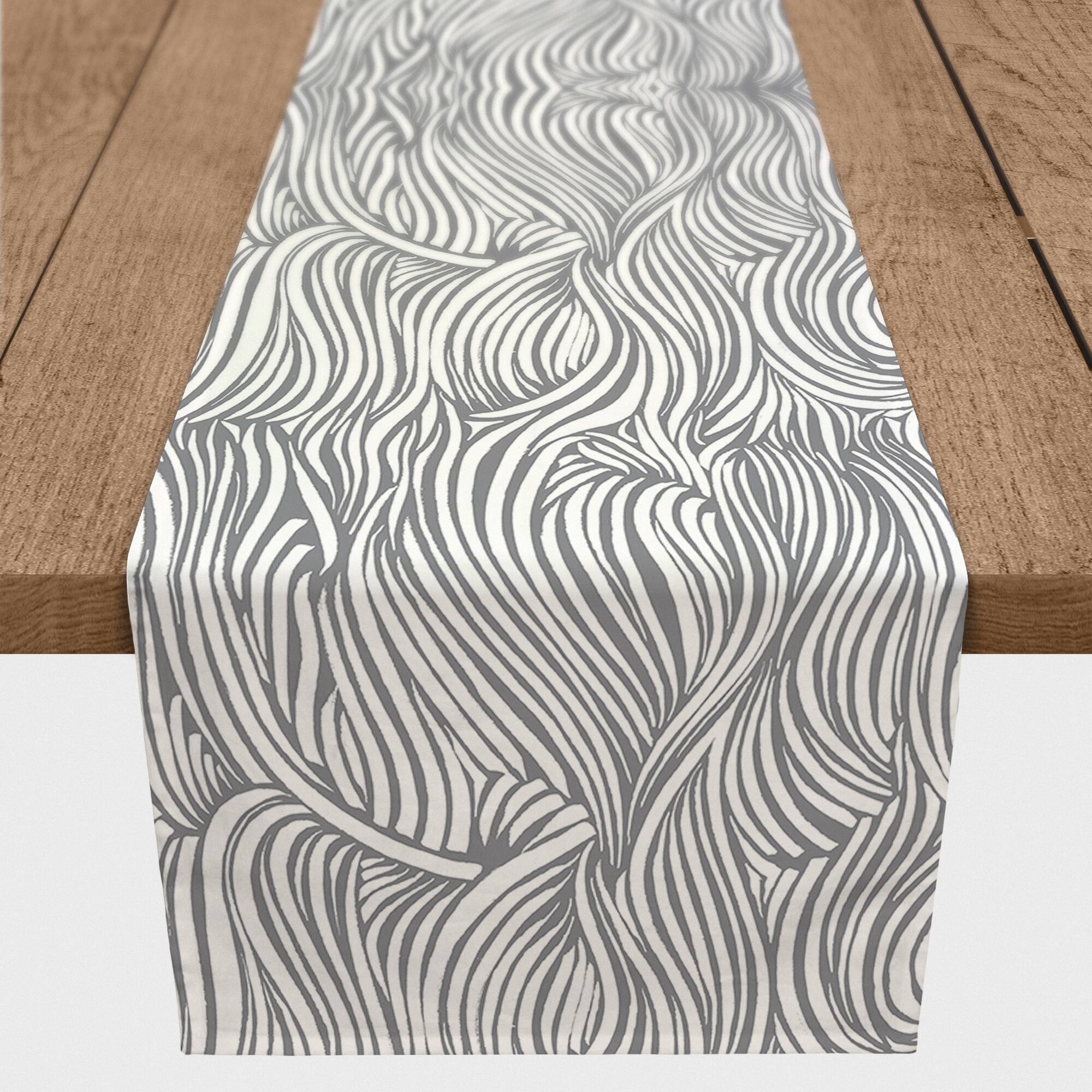 Wave Print Outdoor Table Runner